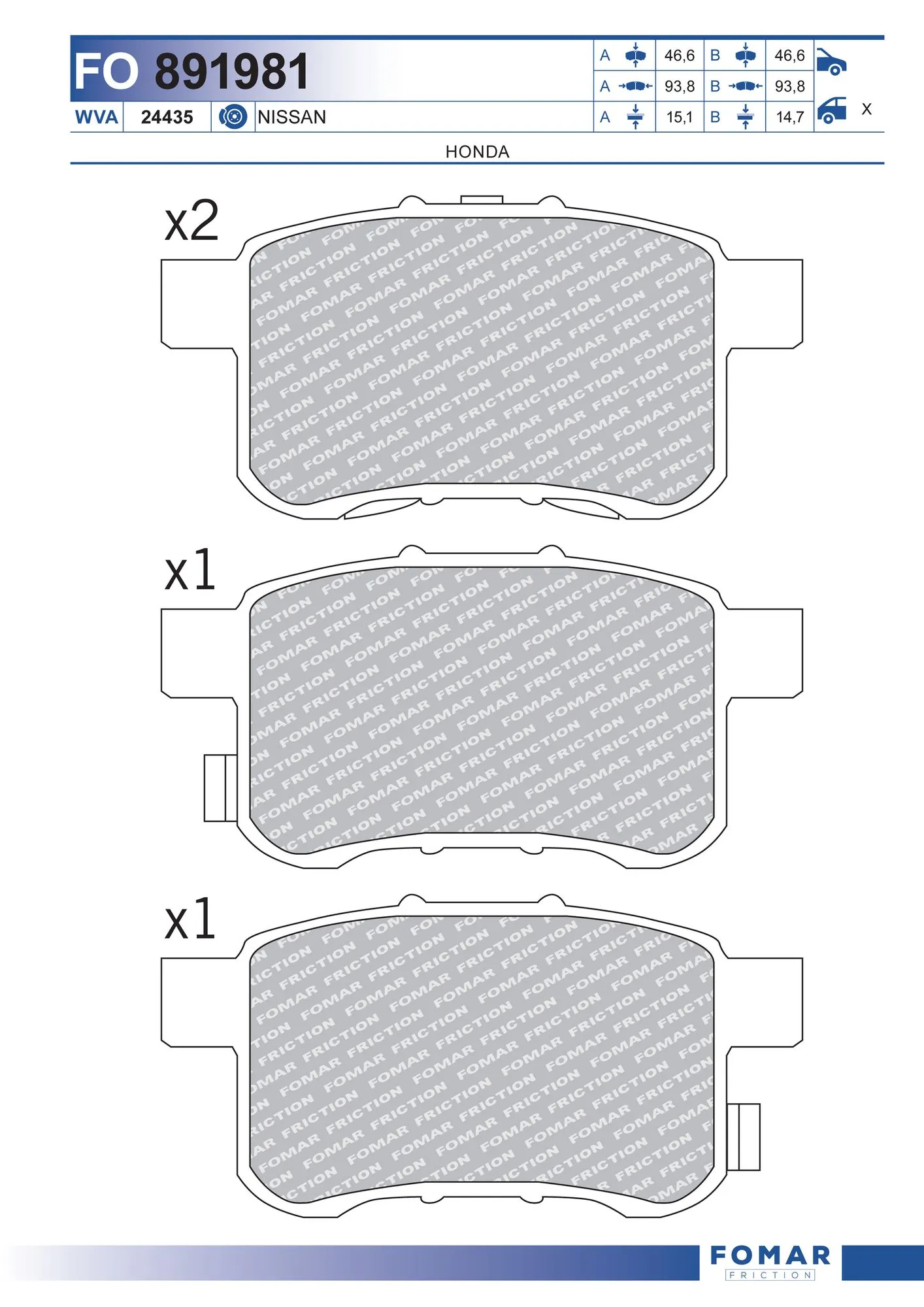Brake Pad Set, disc brake